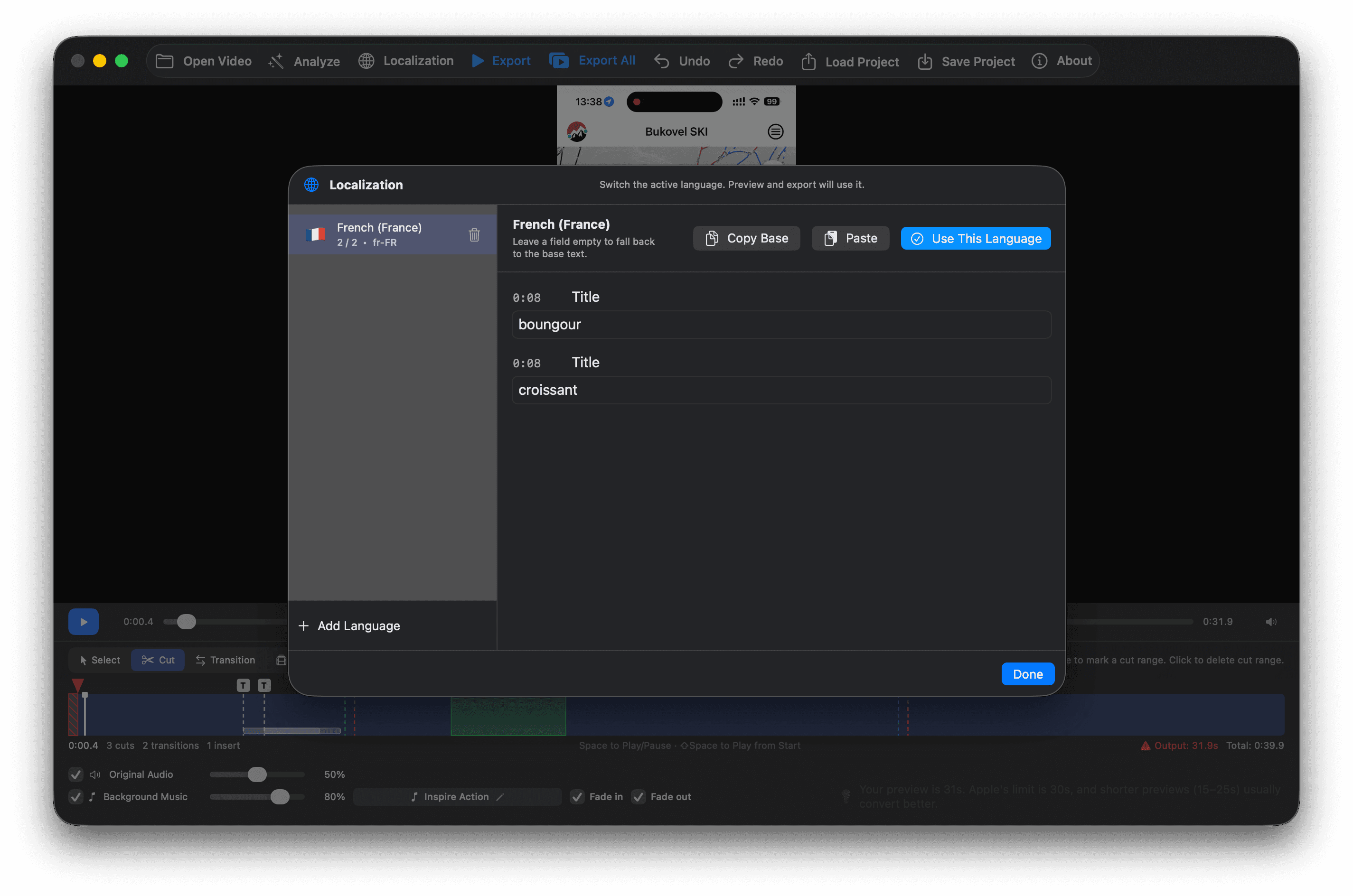 App Store Preview Studio for macOS — localization