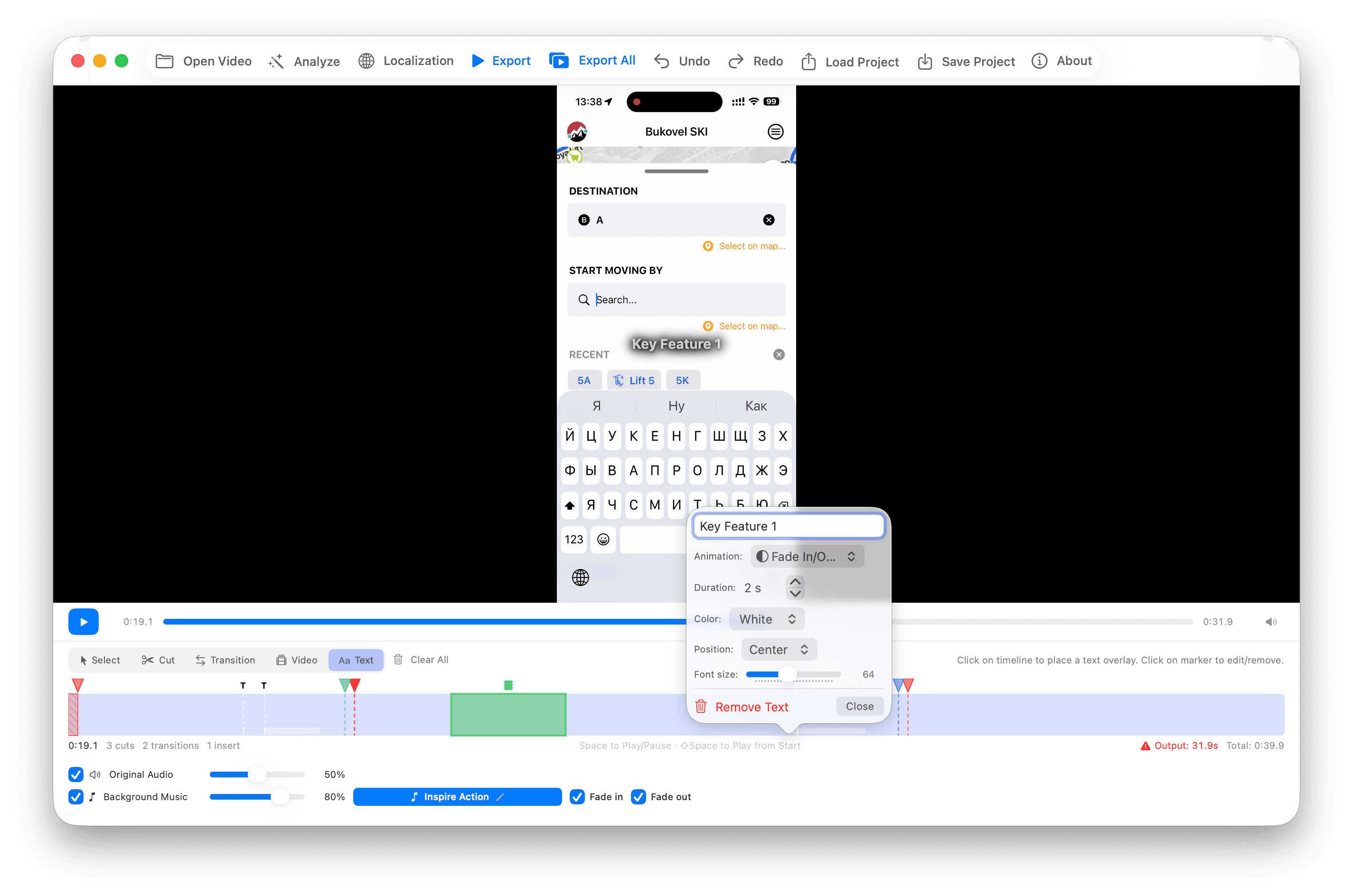 App Store Preview Studio for macOS — text overlays